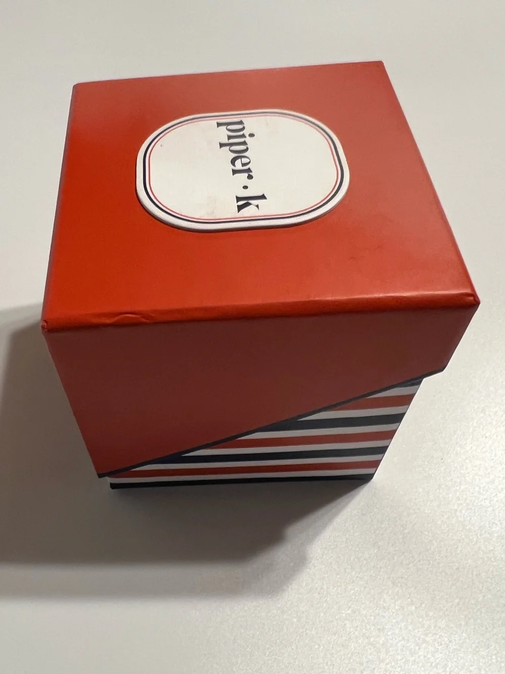Piper K Resin Bangle Bracelet Set 3 Red White Blue Marbled Nautical NIB